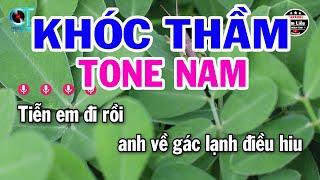 Karaoke Khóc Thầm Tone Nam ( Am ) Nhạc Sống Mới || Karaoke Kim Liễu