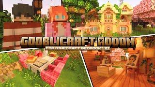 NEW GoobliCraft V4 Update  with Cherry House Build | Minecraft PE/Bedrock cottagecore addon 1.21+