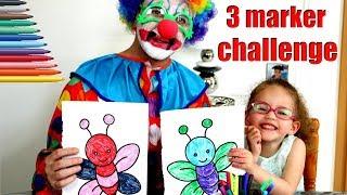 3 marker challenge en francais. Massilya VS clown, qui gagnera ce 3 marker challenge?