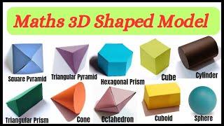 Maths 3D Shapes Model With Paper| Maths Project| Maths Activity| Mathematics|Geometry| Exhibition