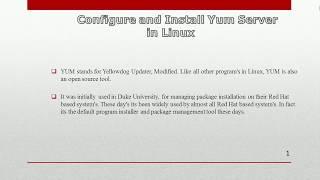 Configure and Install Yum Server in Linux