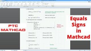 Mathcad Prime - Equals Signs - Evaluation, Definition, Global, Local, Comparison, and Symbolic