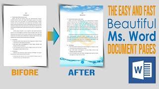 EASY AND FAST WAY BEAUTIFUL WORD DOCUMENT PAGES