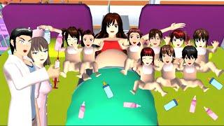 MELAHIRKAN 9 ANAK KEMBAR !! || Drama Sakura School Simulator