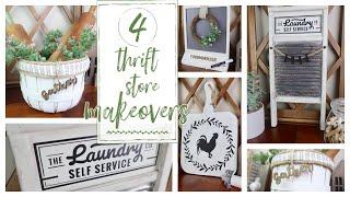 4 *HIGH END* Thrift Store Makeovers | Farmhouse TRASH TO TREASURE | Thrifted Upcycle