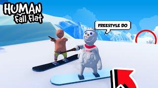 DUO LETOY BALAPAN MAIN SKI ES DAN PARKUR KOCAK DI HUMAN FALL FLAT!!!