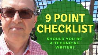 9 Point Checklist - Should You be a Technical Writer?