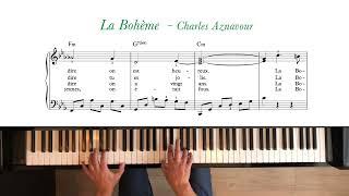 La Bohème - Charles Aznavour. Piano tutorial + sheet music. Intermediate.