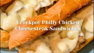 Crockpot Chicken Philly Cheesesteak sandwich freezer meal