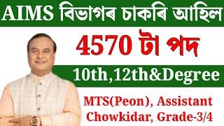 AIMS বিভাগৰ চাকৰি - Jobs in Assam | Assam jobs 2025 | Assam jobs vacancy 2025 |