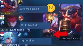 FRANCO “ NO SKIN” PRANK IN EPIC RANK  ( OPEN MIC ) NO ONE EXPECT THAT ~ MOBILE LEGENDS