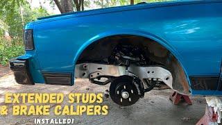 1989 Box Chevy Build Ep.57 Installing Extended Wheel Studs & Wilwood Brake Calipers, Cleaning Rotors