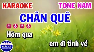Karaoke Chân Quê Tone Nam G#m || Nhạc Sống Cha Cha Hay