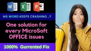 How to fix Microsoft Office crashing in Windows 10 | Ms word | MS excel | 2022