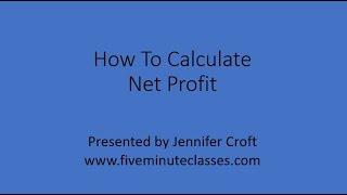 How To Calculate Net Profit