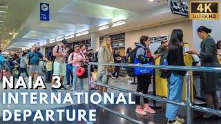 Walking Tour at INTERNATIONAL DEPARTURE | NAIA TERMINAL 3 [4K] Manila Philippines - February 2024