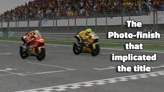 The photo-finish that implicated the title - 2006 Portuguese MotoGP