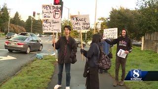 Teachers rally against approved layoffs at Aptos High School