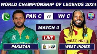 PAKISTAN vs WEST INDIES MATCH 4 LIVE SCORES | PAK vs WI LIVE | WORLD CHAMPIONSHIP OF LEGENDS