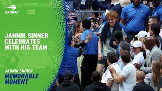 Jannik Sinner Celebrates With His Team | 2024 US Open Final