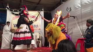 Konkani Yakshagana - Mahisha Mardhini - Anandray Kini as Shri Devi and Satish Prabhu as Mahishaasura