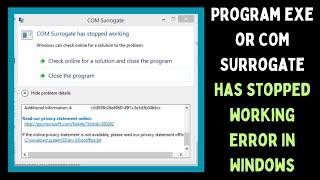 How to Fix Program.exe or COM Surrogate Has Stopped Working Error in Windows 11