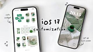 iOS 17 Aesthetic Green Customization ~ widget tutorial ft. unboxing cases