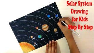 How to Draw Solar System for Kids Step By Step