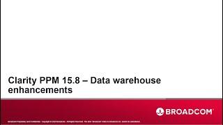 Clarity PPM Data Warehouse Enhancements