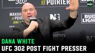 Dana White reacts to Dustin Poirier loss to Makhachev ; Jon Jones is P4P #1 | UFC 303 Post Presser