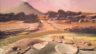 Movie of a volcanic hot spring geyser feeding a pool on an Archaean island (2X)