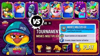 x2 TOURNAMENT! 16 players Moves Multiplier + Square Matcher | Match Masters PVP