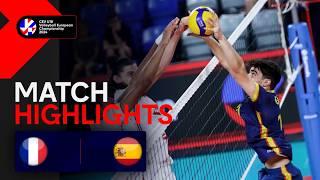 Highlights | France vs. Spain - CEV U18 Volleyball European Championship 2024 | Men SF