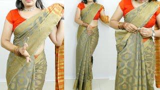Learn easly how to wear saree him self || beautiful saree draping tutorial for wedding