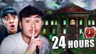 24 HOUR OVERNIGHT CHALLENGE IN HAUNTED HOUSE**SCARY**