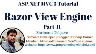 (#11) Razor View Engine In MVC 5 | MVC 5 tutorial for beginners in .net c#