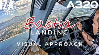 A320 BIA  Bastia | LANDING 34 Visual Approach | 4K Cockpit View | ATC & Crew Communications