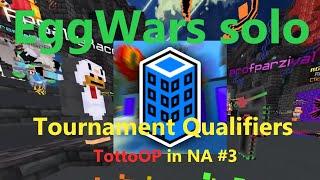 【EggWars Tournament】Cubecraft HQ's solo PreSelection TottoOP bedrock minecraft NA#3 PVP server game