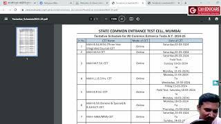 MHT CET 2024 (Exam dates Released by state cet cell )