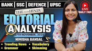 Editorial Analysis | 27th November, 2024 | Vocab, Grammar, Reading, Skimming | Nimisha Bansal