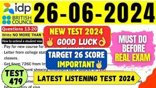 IELTS Listening Practice Test 2024 with Answers | 26.06.2024 | Test No - 479