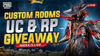 PUBG MOBILE LIVE CUSTOM ROOM & UC GIVEAWAYS | 10 ROYAL PASS GIVEAWAY - NIKKA IS LIVE