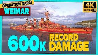 Cruiser Weimar: Operation Narai record, 600k damage - World of Warships