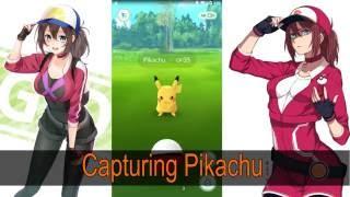 Pokemon Go Capturing Pikachu