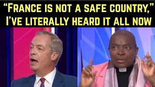 Nigel Farages absolute destroys insane woke bishop.