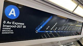 IND Subway: R211A (A) Express Train Ride from Lefferts Blvd to Inwood-207th Street