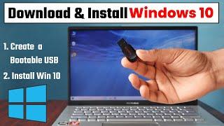 How to Install Windows 10 from USB  Windows 10 Installation Step by Step 2024