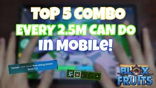 Top 5 Unescapable Combo Every 2.5M Player Can Do in Mobile! | Blox Fruit