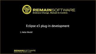 1. Hello World - Eclipse E3 Plugin Development