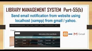 Send email notification from website using localhost xampp 2 days before the return date | LMS 55(b)